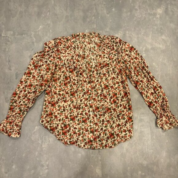 FREE PEOPLE Meant To Be Floral Blouse Vintage Combo Size Medium - Picture 3 of 14
